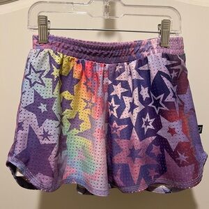 Terez purple multi lined athletic short Sz 12-14